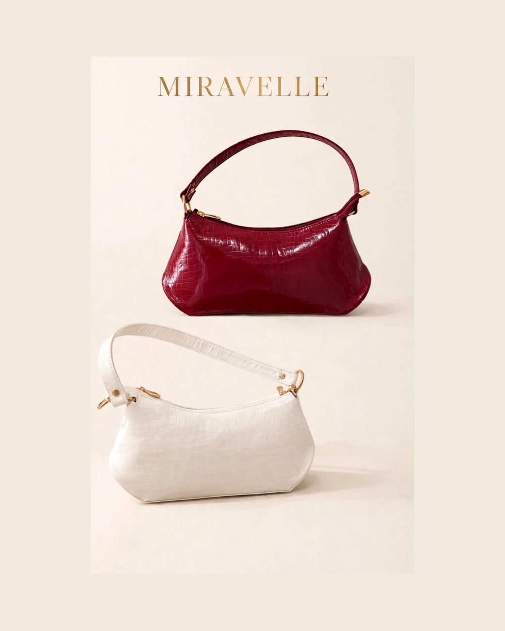 Miravelle Cherry Red Textured Shoulder Bag