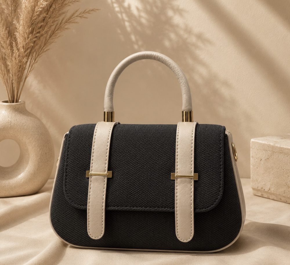 Dual-Toned Satchel Bag