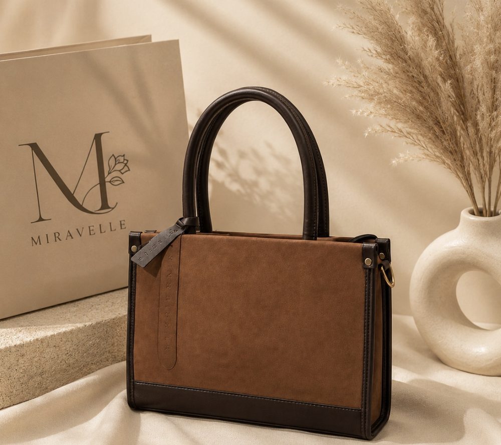 Maroon Structured Velvet Tote Bag